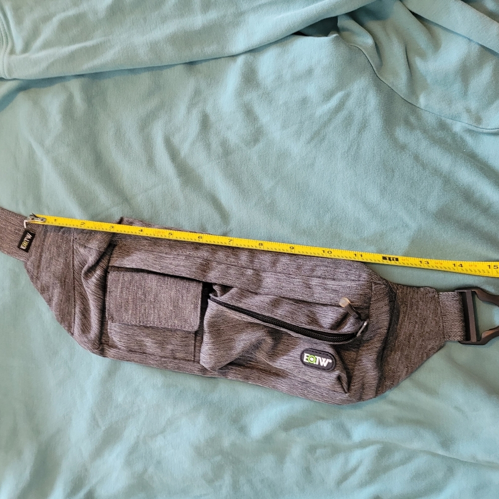 Gray Waist Pack Unisex with Elastic Waistband - Picture 9 of 14